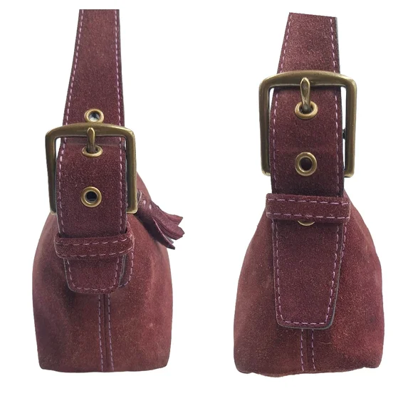 Vintage Coach 7470 Suede Hamptons Demi Baguette Hobo Bag - Picture 4 of 14